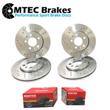 VW Scirocco 2.0 R 14-18 Front Rear Brake Discs & Pads Drilled Grooved