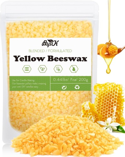 Yellow beeswax pellets - yellow,