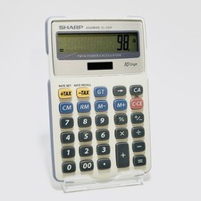Sharp Elsi Mate EL-334F Twin Power 10 Digit Calculator Tested & Working