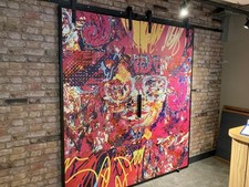 Bespoke aluminium frame  and wood panelled sliding interior doors