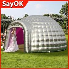Portable Inflatable Igloo Dome Tent w/Led Light for Party Wedding Event Camping