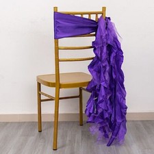 5 Curly Willow Chiffon Satin CHAIR SASHES Party Events Home Decorations Supplies