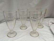 Vintage Glass Knickerbocker Glory Glasses 19cm Tall Sundae Ice Cream Dishes x 4
