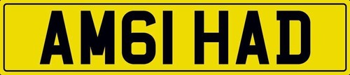 Amg had number plate am61 - had,