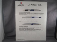 Sheaffer Vintage Intrigue 2000 Salesman's handout for use and care of products