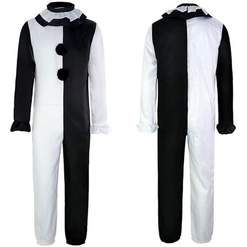 Adult black white horror clown - white,