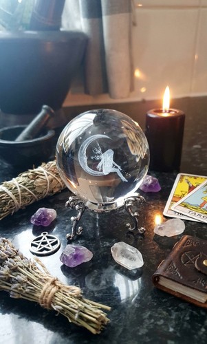 Crystal ball laser etched - ball#, man