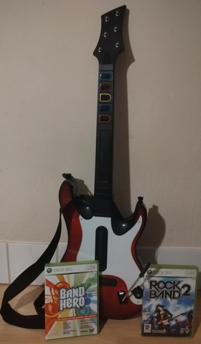 Microsoft xbox 360 guitar red - xbox,