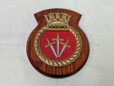 British Royal Navy Ships Crest HMS Vengeance Wall Hanging Plaque - Genuine MOD