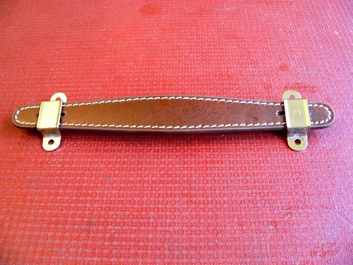 Brown stitched leather look - leather,