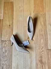 Zara Cream Beige Leather High Heel Shoes UK3 EU36 US6 Bnwt # 573