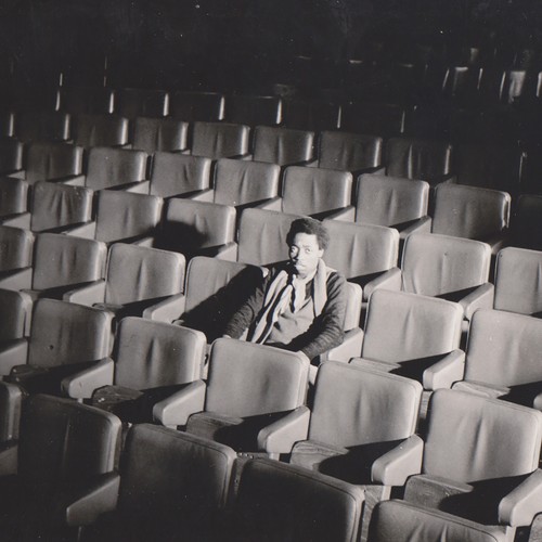 Lonely man sitting - man,
