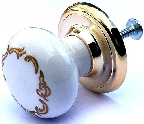 White gold scroll knobs - &,