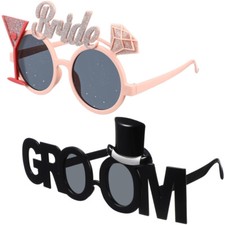 2 Pcs Bride Groom Glasses