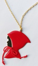 Les Nereides N2 Red Riding Hood Portrait  Necklace RRP £70