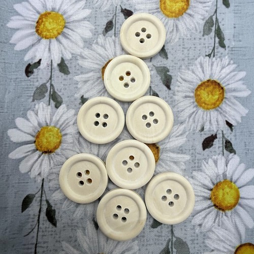 Wooden 23mm natural buttons - 23mm,