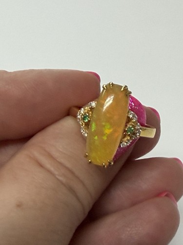 Vintage fire opal diamond - vintage,