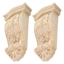 2 Pcs Rustic Carved Wooden