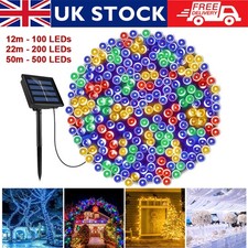 Solar Power Fairy String Lights 100/200/500 LED Outdoor Garden Xmas Party Decor