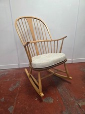 Blonde Ercol Chair Makers Rocking Chair with Original Cushion