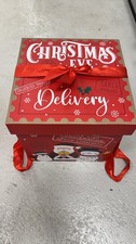 Christmas Eve Large Gift Box with Lid & Bow. Ribbon handles. New. Flat pack