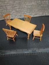 Dolls House Wooden Table & 4