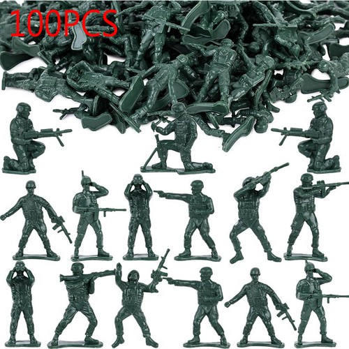 100x toy soldiers - toy, green