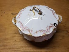 Antique Haviland Limoges China Tureen and Lid, Pattern: Schleiger 145