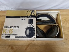 KOSS Stereo Headphones K/6 Vintage Audio Stereophones With Box Papers