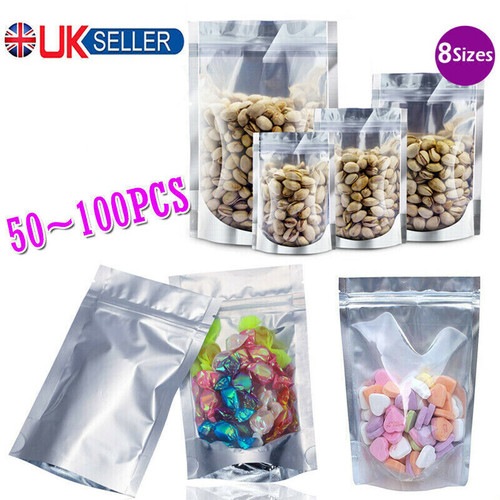 Clear silver resealable stand - resealable,