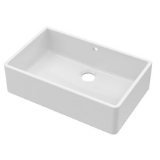 Nuie Butler Fireclay Kitchen Sink & Overflow 1.0 Bowl 795mm x 500mm - White