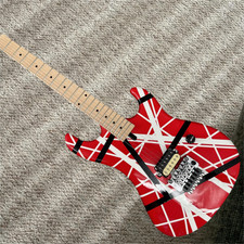 EVH Striped series 5150 Red Electric Guitar with Black and White Stripes 6string