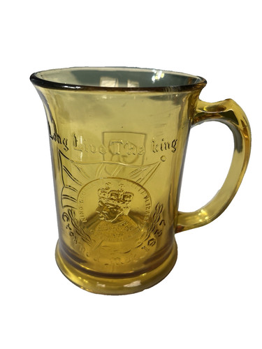 1937 amber glass mug - 1937,