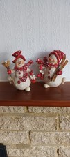 Adorable Dancing Snowman/Woman Polyresin Figures 6"  Gorgeous Character Detail
