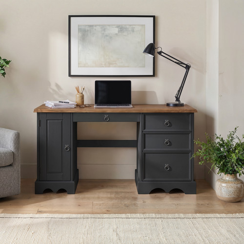 Corona computer desk - computer, charcoal