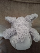Vintage. Mothercare. Grey Plush Elephant Chiming Ball. Vgc