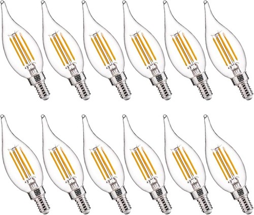 12p e14 flame tip candle - 12p,