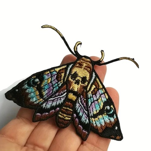 Colourful moth embroidered - moth,