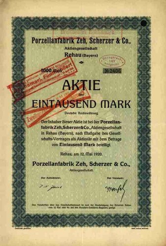 Porzellanfabrik zeh scherzer - porzellanfabrik,