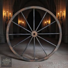 Large 47cm Rustic Metal Vintage Style Wagon Wheel Wall Decoration Indoor Outdoor