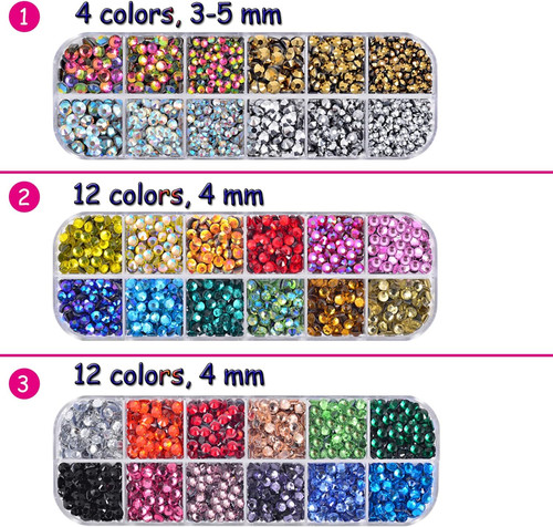 Kit with rhinestones - with, fixed