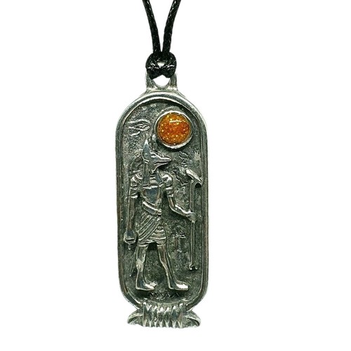 Anubis god pendant cartouche - anubis,