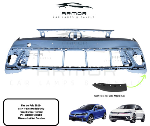 Front bumper primed - primed, vw