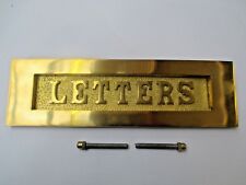 Sprung solid brass Vintage period home letter box postal plate cover Victorian 