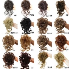 THICK Scrunchie Updo Natural Messy Bun Curly Hair Piece Hair Extensions as human