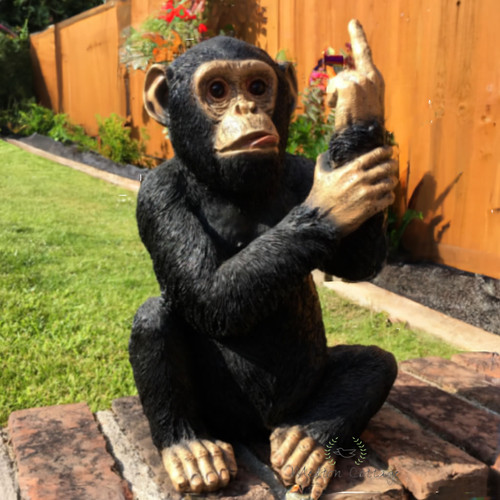 Black monkey ornament statue - monkey,