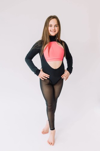 Neon pink and - black, catsuit
