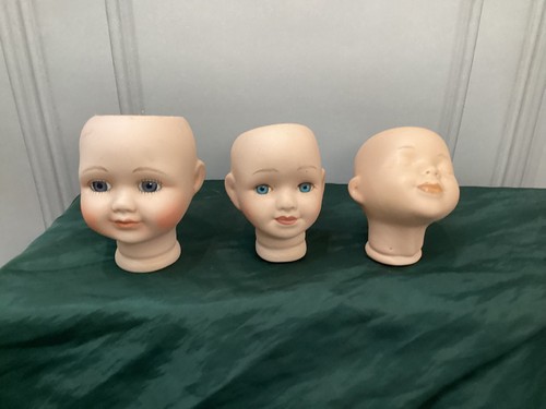 Vintage porcelain doll heads - vintage,