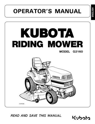 Kubota riding mower g2160 - kubota,
