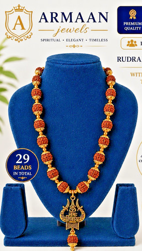 22k gold plated rudraksha - rudraksha, mala